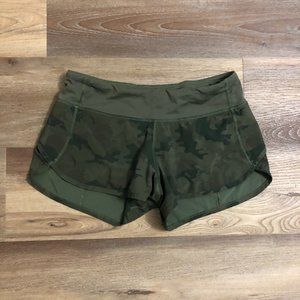 Lululemon Speed Shorts-Camo Fatigue Green